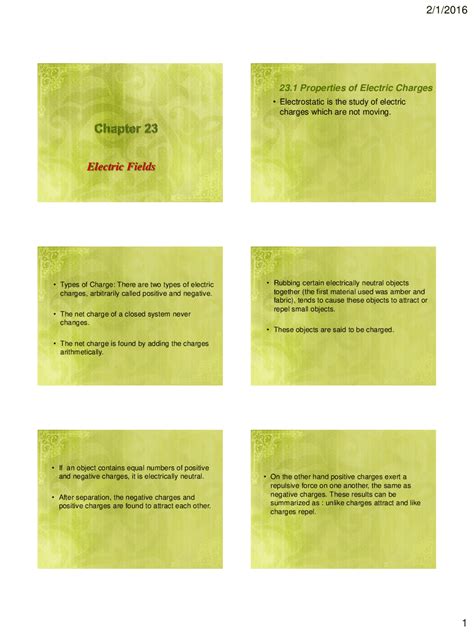 Electrostatic Fields - Docsity