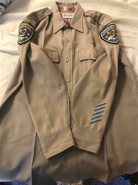 CHP California Highway Patrol Uniform Shirt Used Long sleeve with 5 hash marks | #2012192462