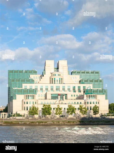 British Secret Intelligence Service (SIS) building often known as MI6 at Vauxhall Cross, London ...