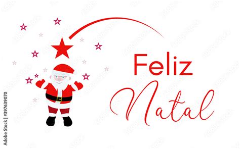 Feliz Natal. Papai Noel. Mensagem para impressao. Stock Vector | Adobe ...