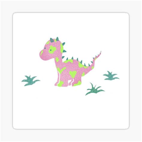 "Pink Dinosaur " Sticker for Sale by Creativebubble2 | Redbubble