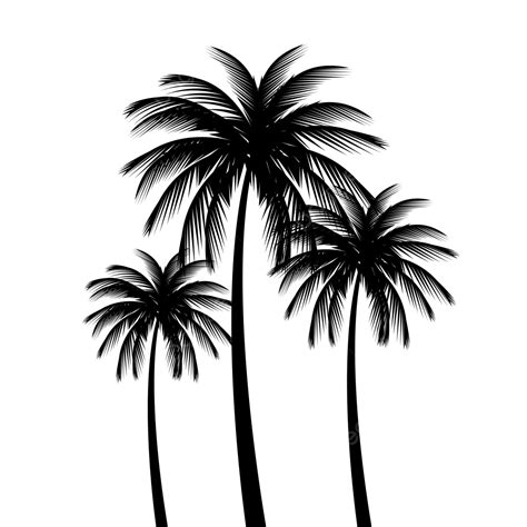 Small Palm Tree Silhouette PNG Transparent, Detailed Palm Tree Vector Silhouette, Palm, Tree ...