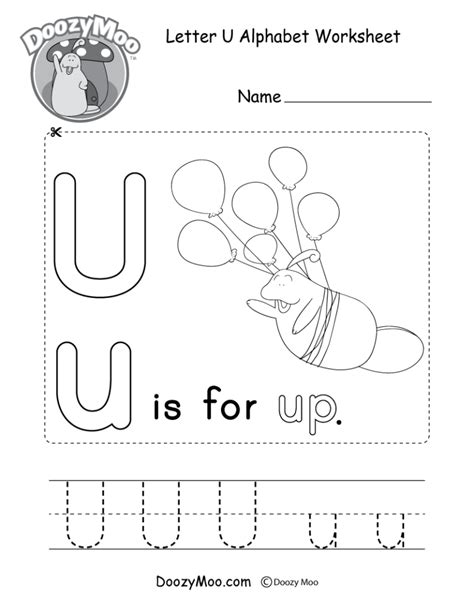 Letter U Alphabet Worksheet. The letter U is for up. | Alphabet ...