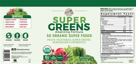 Country Farms Super Greens Powder - Natural - Windmill Vitamins