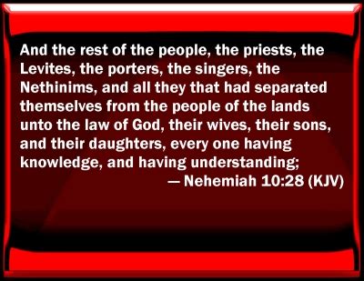 Bible Verse Powerpoint Slides for Nehemiah 10:28