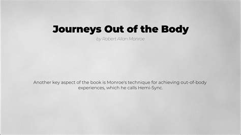 Journeys Out of the Body - by Robert Allan Monroe - Book Summary - YouTube