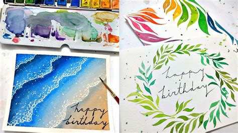 Easy watercolor BIRTHDAY CARD tutorial for beginners PART 3 | How to ...