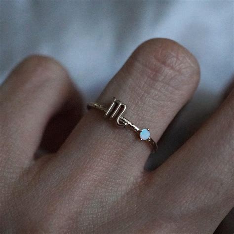 14K Scorpio Horoscope Birthstone Ring (Opal + Citrine) – Tippy Taste ...