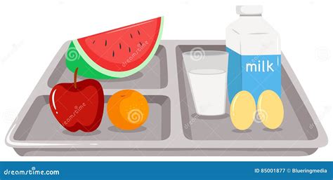 Healthy food on tray stock vector. Illustration of healthy - 85001877