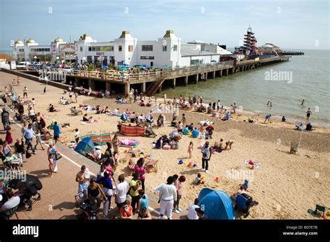 Clacton beach pier hi-res stock photography and images - Alamy