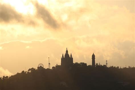 Premium Photo | Park guell barcelona spain at sunset