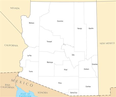 Arizona County Map - Mapsof.Net