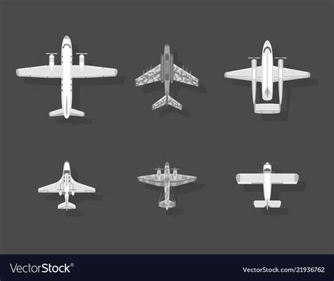 Airplane top view plane Royalty Free Vector Image