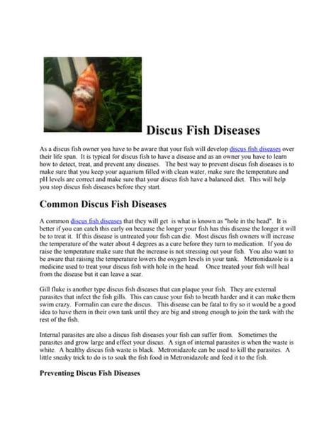 Discus fish diseases | PDF