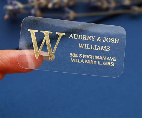 Custom Gold Foil Return Address Labels Clear Address Labels Rose Gold ...