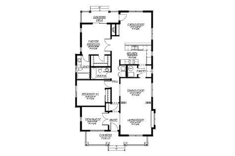 Bungalow Style House Plan - 3 Beds 2 Baths 1500 Sq/Ft Plan #422-28 ...