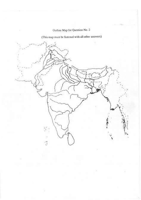 Map of India Showing Major Rivers and Landforms