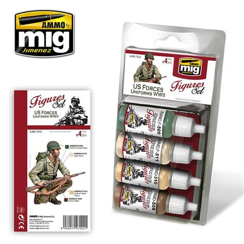 AMMO by Mig - Figures Acrylic Paint Set: US Forces Uniforms WWII + 3 more. The new AMMO range of ...