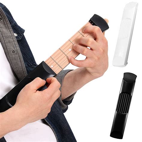 Guitar Accessories Portable Pockets 6 Fret Model Wooden Practice 6 Strings Acoustic Guitar ...