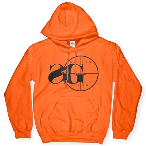 Sniper Gang Hoodie Men Sniper Gang Logo (Orange)