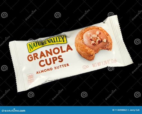 Package of Nature Valley Granola Cups on Black Backdrop Editorial ...