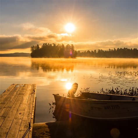 Raquette Lake Sunrise Row Boat Photography Art | Kurt Gardner Photogarphy