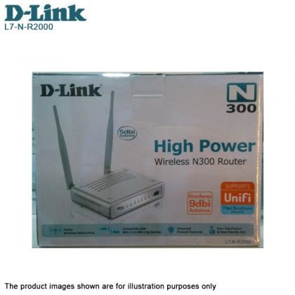 D-Link High Power Wireless N300 Router Unifi Ready L7-N-R2000 Free 2 x 9dBi Antenna