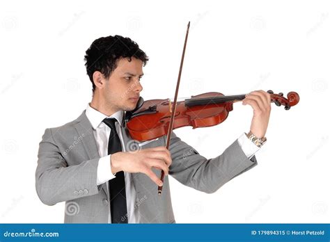 Close Up of Young Man Playing the Violin Stock Image - Image of ...