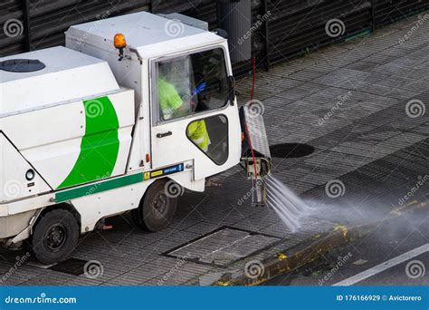 Street Cleaning Machine Working in City Editorial Stock Image - Image ...