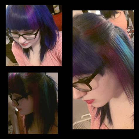 Blue and purple hair with blunt bangs | Cheyenne F.'s Photo | Beautylish