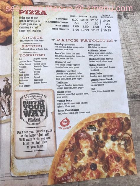 Pizza Ranch Menu