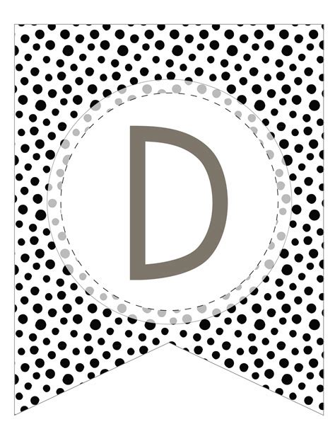 Free Printable Black And White Pattern Banner Letters Template