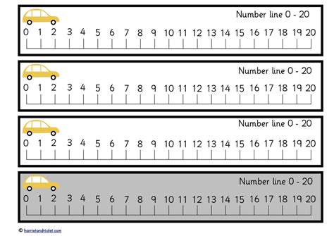 Number Line 1-20 Printable Free