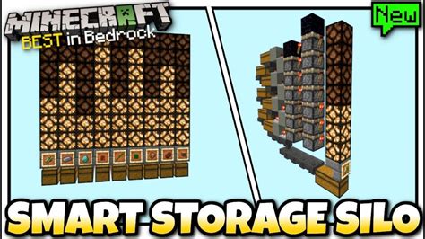 Minecraft - SMART STORAGE SILO [ Redstone Tutorial ] MCPE / Bedrock ...