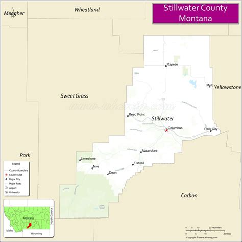 Map of Stillwater County, Montana - Where is Located, Cities ...