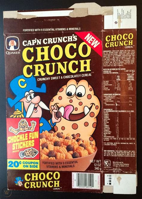 Choco Crunch cereal box, cap'n crunch original late 70s/ early 80s ...