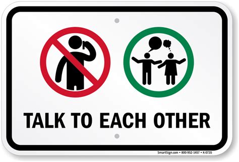 Talk To Each Other Novelty Sign - Do Not Use Mobile Symbol, SKU: K-0735