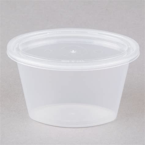 Newspring E504 ELLIPSO 4 oz. Oval Plastic Souffle / Portion Cup with Lid 500/Case