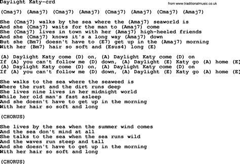 Daylight Katy, by Gordon Lightfoot, lyrics and chords