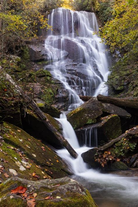 Autumn at Estatoe Waterfalls, Mountain Meadows in Rosman, North Carolina Stock Image - Image of ...