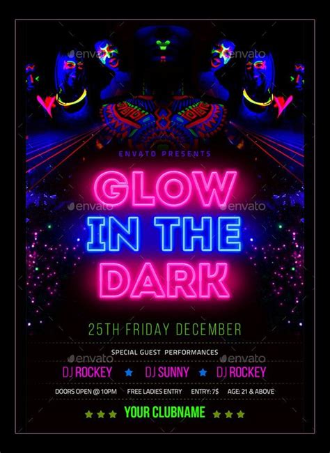 35 Glow Party Invitation Template Free in 2020 | Neon party invitations, Party invite template ...