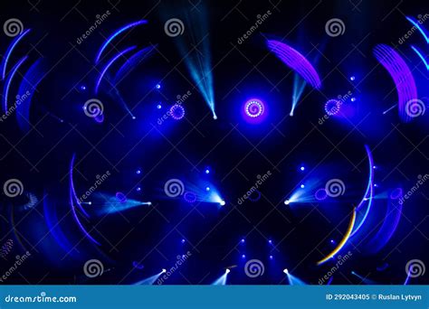 Colorful Concert Lights on Empty Stage Stock Image - Image of empty ...