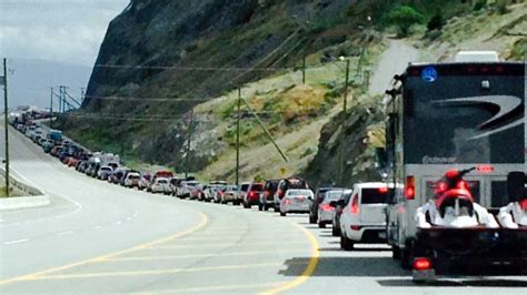 Highway 97 rock slide causes major traffic delays near Summerland, B.C ...