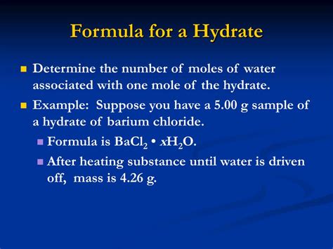 PPT - The Formula for a Hydrate PowerPoint Presentation, free download ...