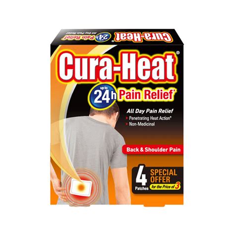 Cura-Heat Back & Shoulder Pain - 4 Patches - Medicine Delivery Service