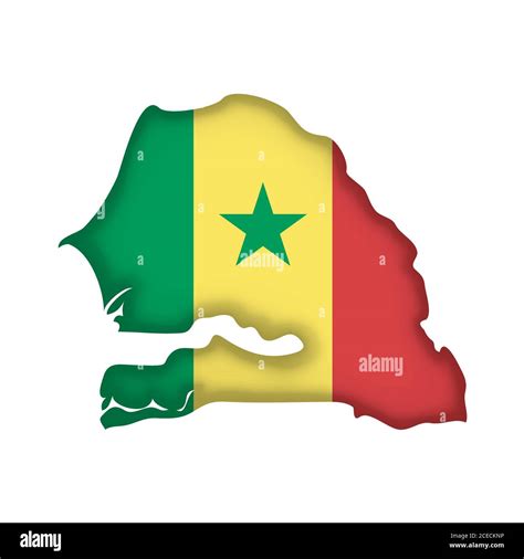 Senegal flag map Stock Vector Image & Art - Alamy