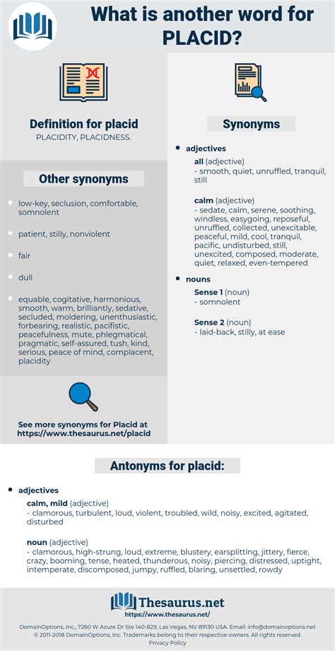 PLACID: 565 Synonyms and 89 Antonyms | Thesaurus.net