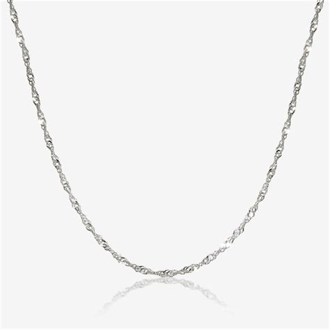 Sterling Silver 18" Singapore Chain Necklace