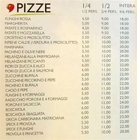 Alice Pizza a Roma: Foto del Menu con Prezzi - Zomato Italia