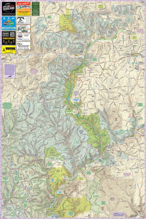 Pine Creek Lizard Map - Grand Canyon of Pennsylvania Trail Map - Purple ...